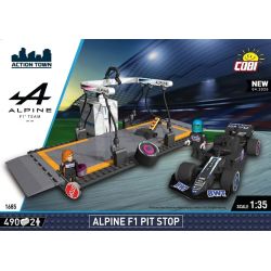 COBI 1685 DỪNG ALPINE F1 tỷ lệ 1:35 bộ đồ chơi xếp lắp ráp ghép mô hình Racers ALPINE F1 PIT STOP Đua Tốc Độ 490 khối