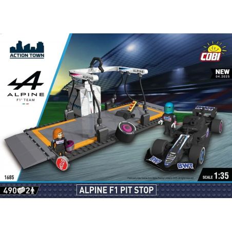 COBI 1685 DỪNG ALPINE F1 tỷ lệ 1:35 bộ đồ chơi xếp lắp ráp ghép mô hình Racers ALPINE F1 PIT STOP Đua Tốc Độ 490 khối