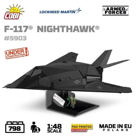 COBI 5903 MÁY BAY TẤN CÔNG F-117 NIGHTHAWK tỷ lệ 1:48 bộ đồ chơi xếp lắp ráp ghép mô hình Military Army Quân Sự Bộ Đội 798 khối