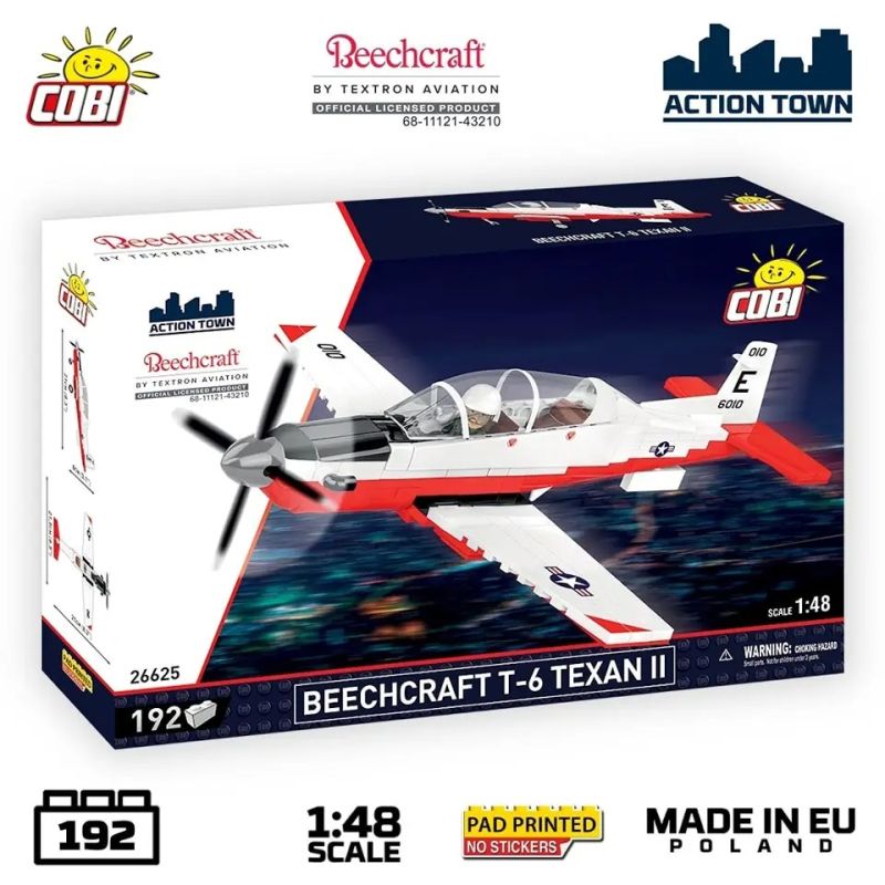 COBI 26625 26624 26626 BÃI BIỂN T-6 TEXAN II HUẤN LUYỆN VIÊN 1:48 tỷ lệ 1:48 bộ đồ chơi xếp lắp ráp ghép mô hình Military Army BEECHCRAFT T-6 TEXAN II Quân Sự Bộ Đội 192 khối