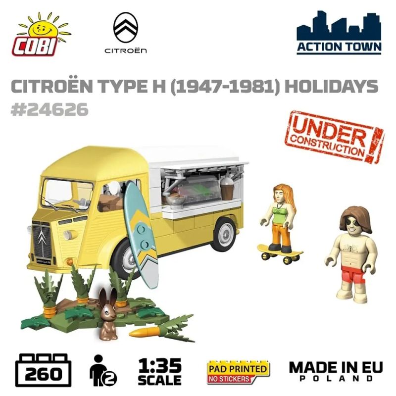 COBI 24626 CITROEN TYPE H PIG HEAD CAR 1:35 tỷ lệ 1:35 bộ đồ chơi xếp lắp ráp ghép mô hình City CITROËN TYPE H Thành Phố 260 khối