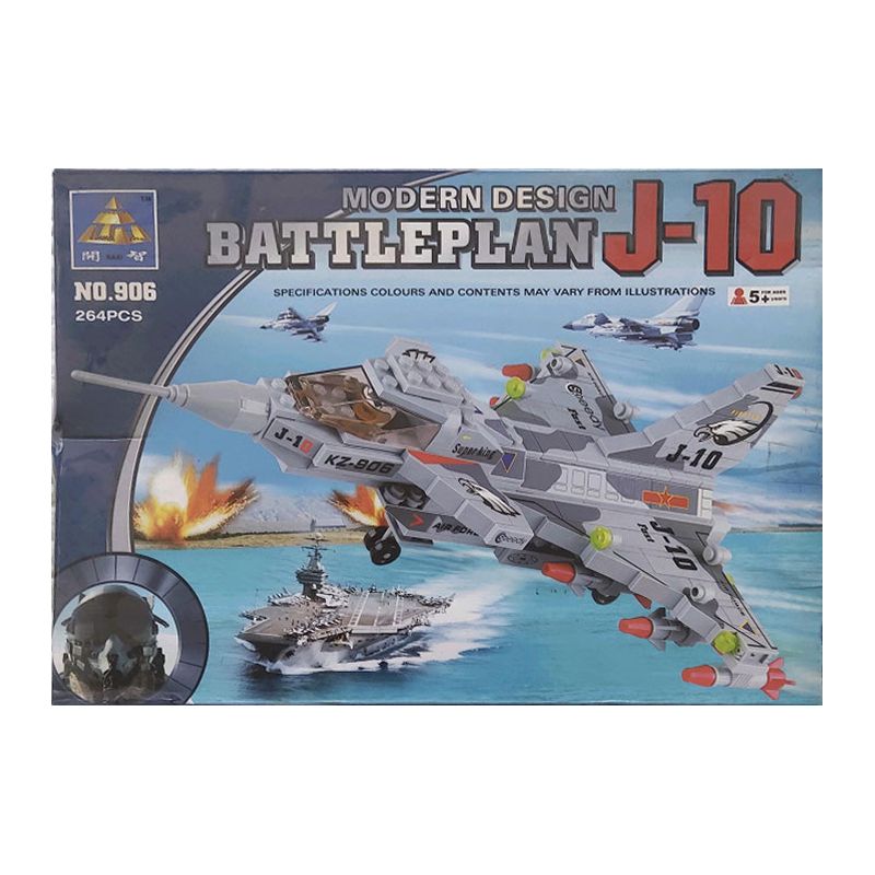 Bozhi 906 MÁY BAY CHIẾN ĐẤU J-10 bộ đồ chơi xếp lắp ráp ghép mô hình Military Army Quân Sự Bộ Đội 264 khối