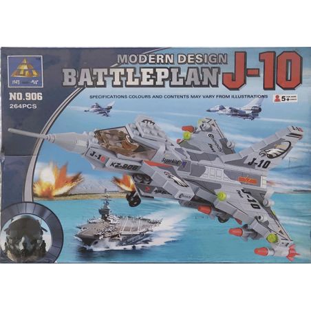 Bozhi 906 MÁY BAY CHIẾN ĐẤU J-10 bộ đồ chơi xếp lắp ráp ghép mô hình Military Army Quân Sự Bộ Đội 264 khối