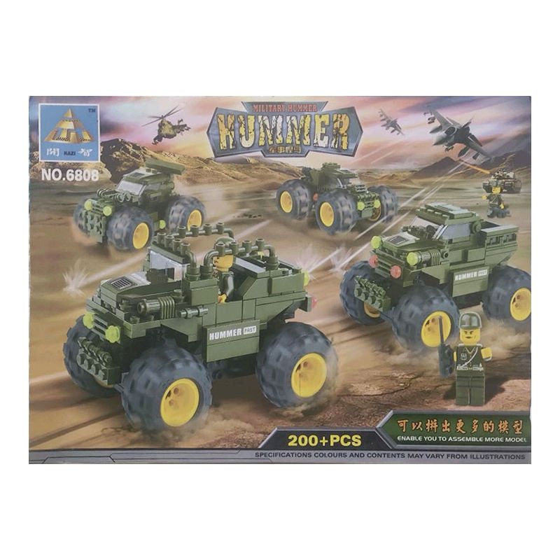 Bozhi 6808 HUMMER QUÂN SỰ bộ đồ chơi xếp lắp ráp ghép mô hình Military Army Quân Sự Bộ Đội 200 khối
