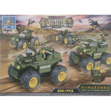 Bozhi 6808 HUMMER QUÂN SỰ bộ đồ chơi xếp lắp ráp ghép mô hình Military Army Quân Sự Bộ Đội 200 khối