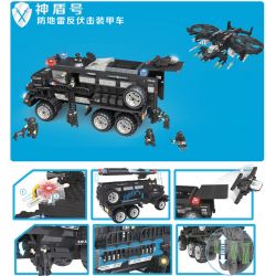 WOMA C0558 0558 non  XE LENCO BEARCAT VÀ MÁY BAY CỦA LỰC LƯỢNG ĐẶC NHIỆM MỸ bộ đồ chơi xếp lắp ráp ghép mô hình Swat Special Force SWAT CORPS 2393 khối