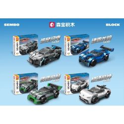 SEMBO 714382 ĐOÀN XE TUYỆT VỜI THUNDERBOLT STORM bộ đồ chơi xếp lắp ráp ghép mô hình Racers Đua Tốc Độ