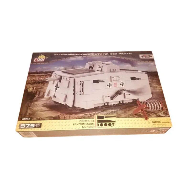 COBI 2983 XE TĂNG A7V CỦA ĐỨC 1:32 tỷ lệ 1:32 bộ đồ chơi xếp lắp ráp ghép mô hình Military Army STURMPANZERWAGEN A7V NR. 563 "WOTAN" Quân Sự Bộ Đội 575 khối