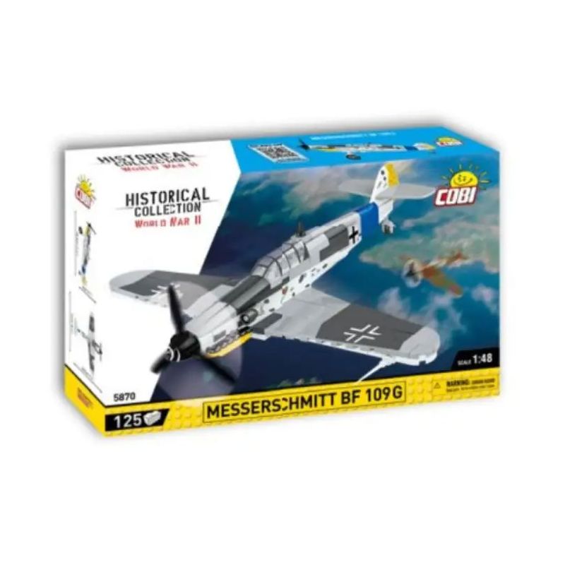 COBI 5870 MÁY BAY CHIẾN ĐẤU BF-109G 1:48 tỷ lệ 1:48 bộ đồ chơi xếp lắp ráp ghép mô hình Military Army MESSERSCHMITT BF 109G Quân Sự Bộ Đội 125 khối