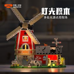 IAMBRICK 40201 HỘI THẢO VỀ SỮA WINDMILL bộ đồ chơi xếp lắp ráp ghép mô hình City WINDMILL DAIRY WORKSHOP Thành Phố 1310 khối