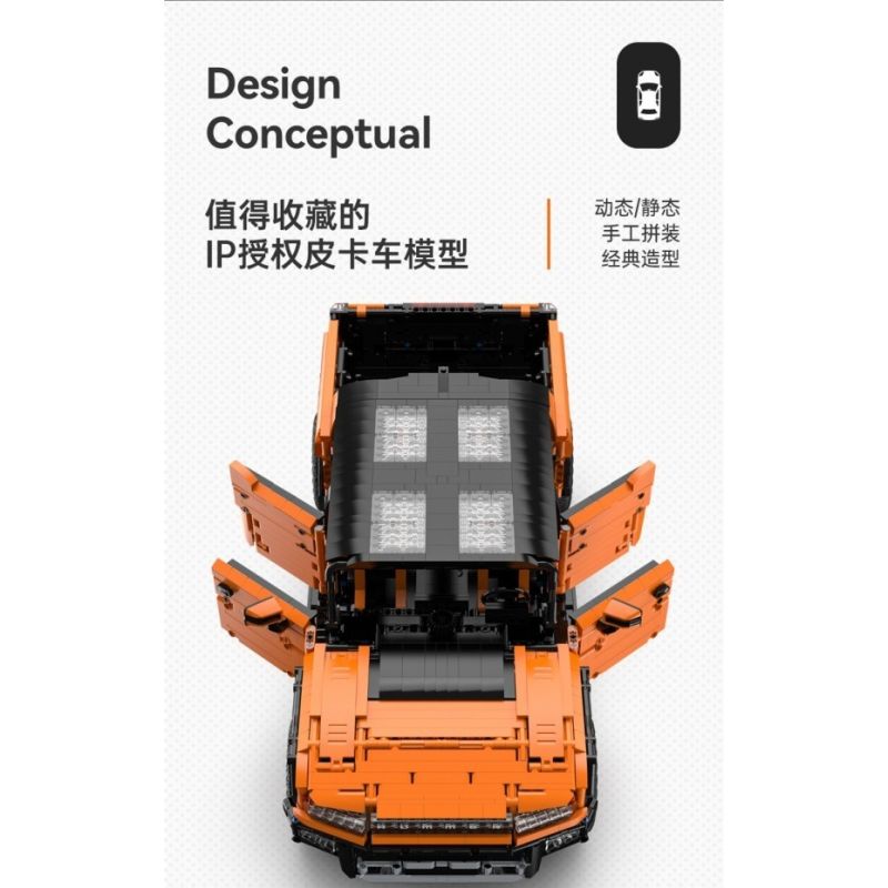 RASTAR 93600 93610 HUMMER EV ELECTRIC PICKUP tỷ lệ 1:10 bộ đồ chơi xếp lắp ráp ghép mô hình Technic HUMMER EV PICKUP Kỹ Thuật Công Nghệ Cao Mô Hình Phương Tiện 3756 khối