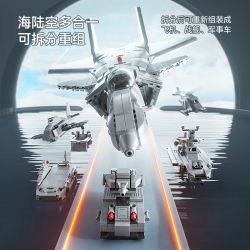 LELE BROTHER 8836 MÁY BAY CHIẾN ĐẤU TÀNG HÌNH J-20 8-IN-1 bộ đồ chơi xếp lắp ráp ghép mô hình Military Army Quân Sự Bộ Đội 1411 khối