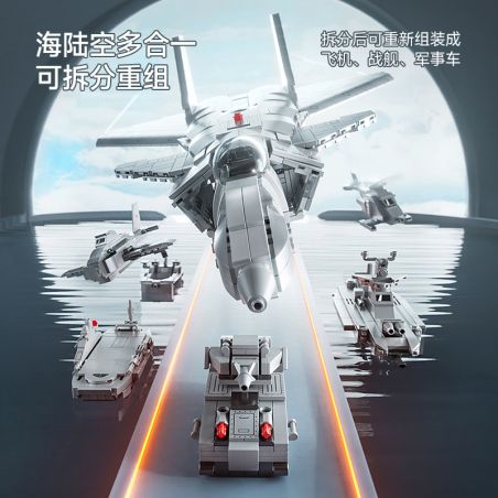 LELE BROTHER 8836 MÁY BAY CHIẾN ĐẤU TÀNG HÌNH J-20 8-IN-1 bộ đồ chơi xếp lắp ráp ghép mô hình Military Army Quân Sự Bộ Đội 1411 khối