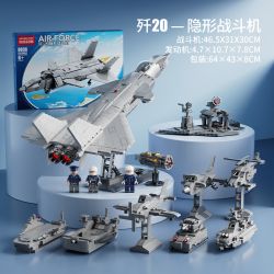 LELE BROTHER 8836 MÁY BAY CHIẾN ĐẤU TÀNG HÌNH J-20 8-IN-1 bộ đồ chơi xếp lắp ráp ghép mô hình Military Army Quân Sự Bộ Đội 1411 khối