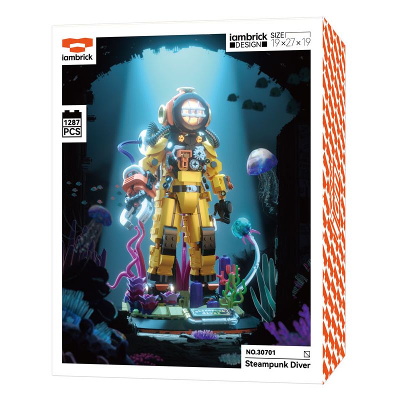 IAMBRICK 30701 KHÓA STEAMPUNK bộ đồ chơi xếp lắp ráp ghép mô hình STEAMPUNK DIVER 1287 khối