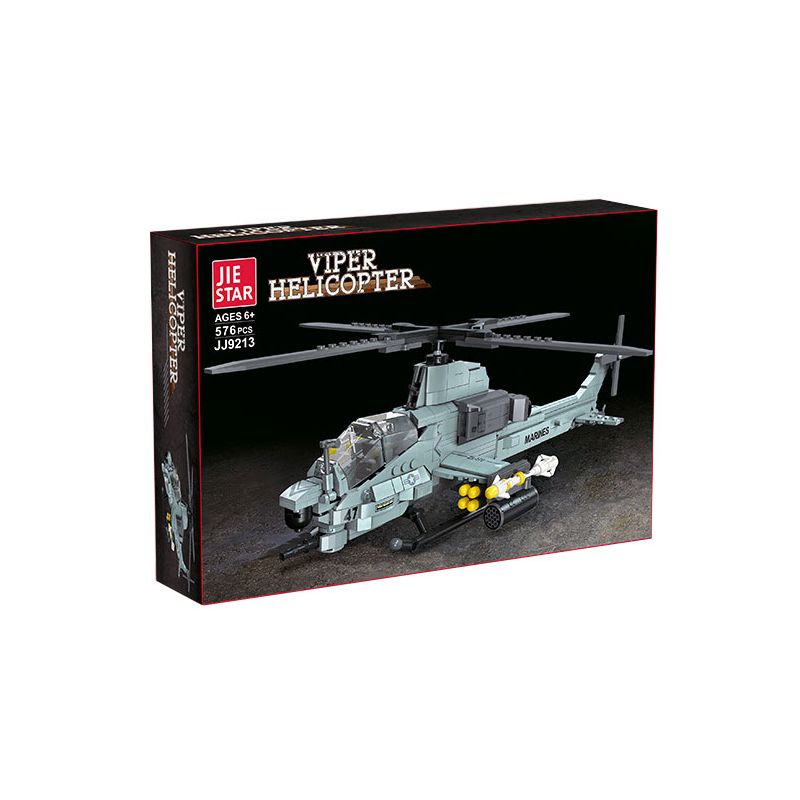 JIESTAR JJ9213 9213 MÁY BAY TRỰC THĂNG VŨ TRANG bộ đồ chơi xếp lắp ráp ghép mô hình Military Army VIPER HELICOPTER Quân Sự Bộ Đội 576 khối