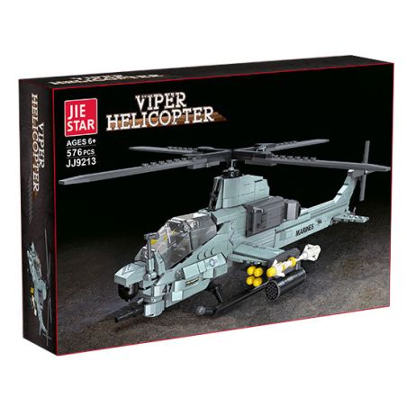 JIESTAR JJ9213 9213 MÁY BAY TRỰC THĂNG VŨ TRANG bộ đồ chơi xếp lắp ráp ghép mô hình Military Army VIPER HELICOPTER Quân Sự Bộ Đội 576 khối