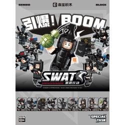 SEMBO 703101 HOẠT ĐỘNG BLACK HAWK CHẾT NỔ! MÔ HÌNH BOOM 8 bộ đồ chơi xếp lắp ráp ghép mô hình SWAT