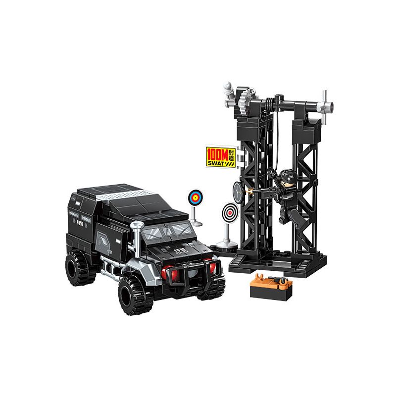 SEMBO 703103 703104 703105 703106 CHIẾN DỊCH BLACK HAWK SWAT CENTER 4 KẾT HỢP bộ đồ chơi xếp lắp ráp ghép mô hình