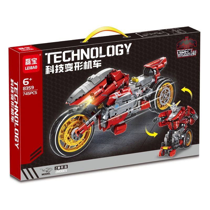 LEIBAO 8359 CÔNG NGHỆ BIẾN DẠNG ĐẦU MÁY bộ đồ chơi xếp lắp ráp ghép mô hình Technic Kỹ Thuật Công Nghệ Cao Mô Hình Phương Tiện 745 khối