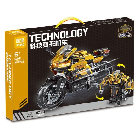 LEIBAO 8361 CÔNG NGHỆ BIẾN DẠNG ĐẦU MÁY bộ đồ chơi xếp lắp ráp ghép mô hình Technic Kỹ Thuật Công Nghệ Cao Mô Hình Phương Tiện 807 khối