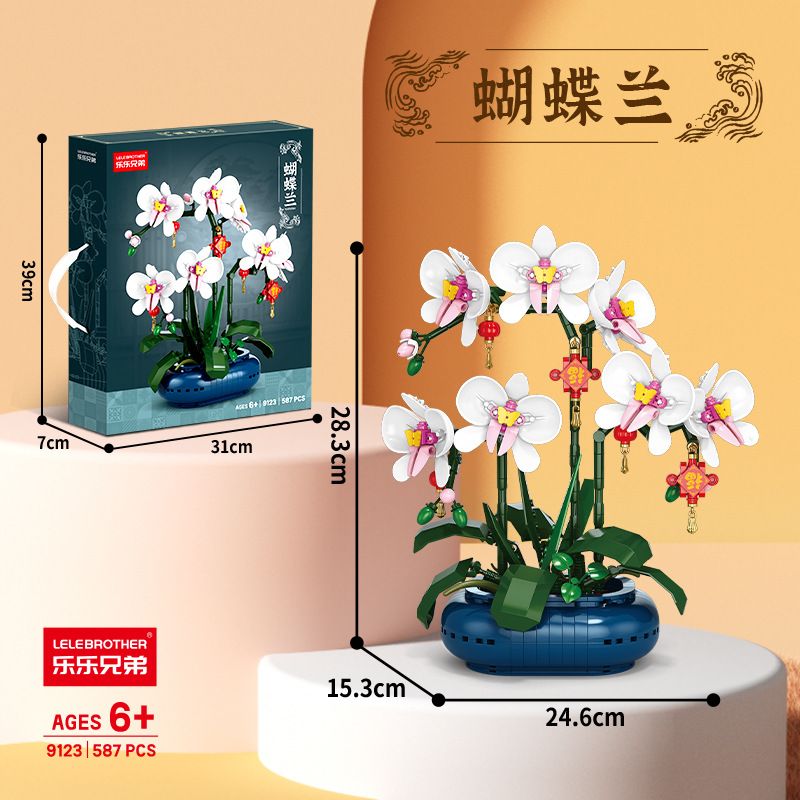 LELE BROTHER 9123 PHALAENOPSIS bộ đồ chơi xếp lắp ráp ghép mô hình Creator Sáng Tạo 587 khối