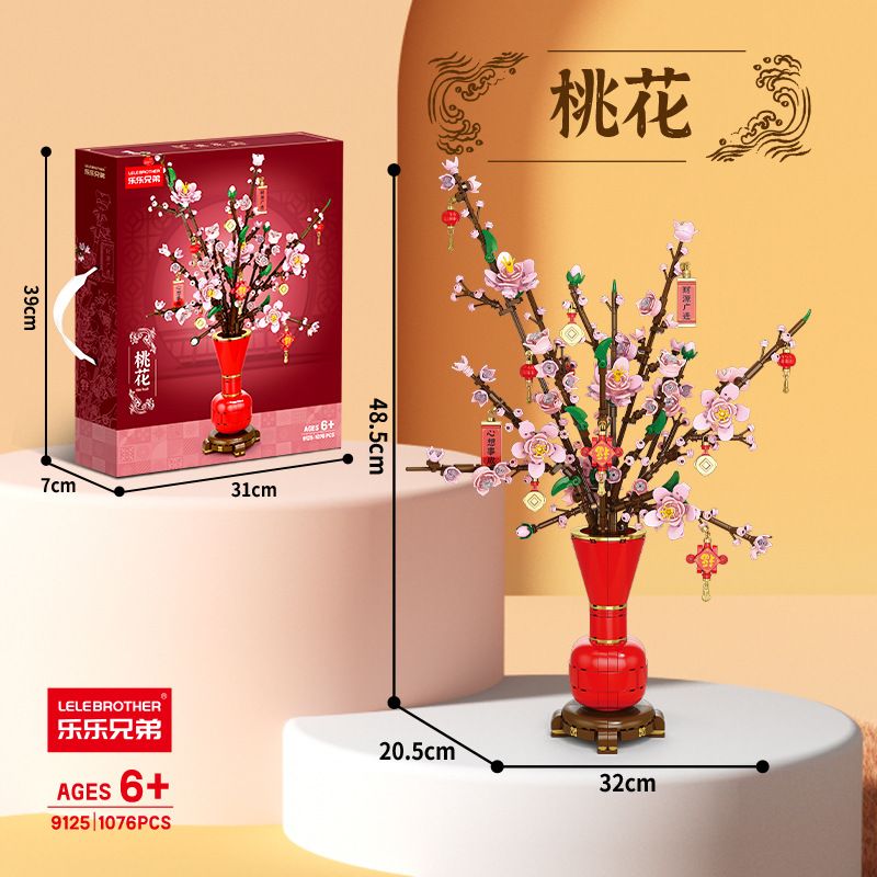 LELE BROTHER 9125 PEACH BLOSSOM bộ đồ chơi xếp lắp ráp ghép mô hình Creator Sáng Tạo 1076 khối