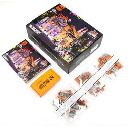 LUMIBRICKS FUNWHOLE F9068 9068 STREET NHÀ MÁY GẠCH ÂM NHẠC LIVEHOUSE bộ đồ chơi xếp lắp ráp ghép mô hình Creator MUSIC FACTORY LIVEHOUSE Sáng Tạo 2654 khối