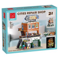 MorkModel 20203 Mork Model 20203 CỬA HÀNG SỬA CHỮA Ô TÔ bộ đồ chơi xếp lắp ráp ghép mô hình Creator CITIES REPAIR SHOP Sáng Tạo 1637 khối