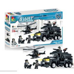 WOMA C0534 0534 Xếp hình kiểu  SWAT SPECIAL FORCE SWAT Helicopter & SUV Trực Thăng Và Xe Bọc Thép đặc Nhiệm 716 khối