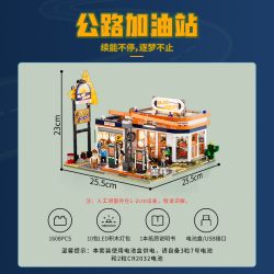 LUMIBRICKS FUNWHOLE F9065 9065 CHUYẾN ĐI ĐƯỜNG TRẠM XĂNG CAO TỐC bộ đồ chơi xếp lắp ráp ghép mô hình Creator Sáng Tạo 1608 khối
