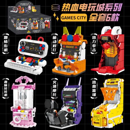 Kazi KY81153 81153 MÔ HÌNH TRÒ CHƠI VIDEO NÓNG BỎNG THÀNH PHỐ 6 bộ đồ chơi xếp lắp ráp ghép mô hình FUN VIDEO GAMES 707 khối