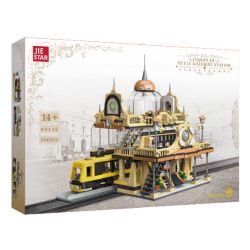 JIESTAR 89136 GA XE LỬA KIỂU CHÂU bộ đồ chơi xếp lắp ráp ghép mô hình Creator EUROPEAN STYLE RAILWAY STATION Sáng Tạo 1945 khối