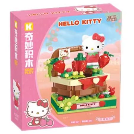 KEEPPLEY K20867 20867 THỊ TRẤN STRAWBERRY CHỢ DÂU KATIE CAT bộ đồ chơi xếp lắp ráp ghép mô hình HELLO KITTY 191 khối