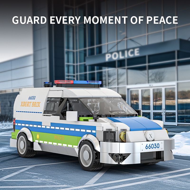 XBERT 66030 XE TẤN CÔNG CẢNH SÁT CHÂU bộ đồ chơi xếp lắp ráp ghép mô hình City EUROPEAN POLICE VAN Thành Phố 430 khối