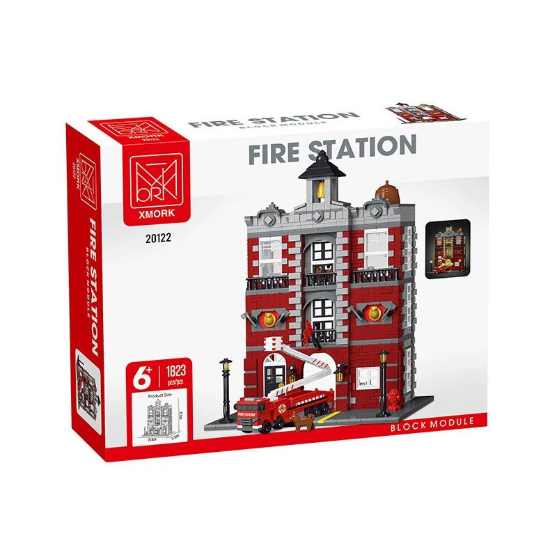 MorkModel 20122 Mork Model 20122 SỞ CỨU HỎA RETRO bộ đồ chơi xếp lắp ráp ghép mô hình City FIRE STATION Thành Phố 1823 khối