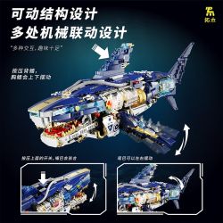 TAKUGI T2017 2017 CÁ MẬP CƠ KHÍ SÂU bộ đồ chơi xếp lắp ráp ghép mô hình MECHANICAL SHARK 1277 khối
