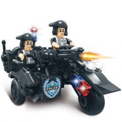 WOMA C0512B 0512B Xếp hình kiểu  SWAT SPECIAL FORCE SWAT 3 In 1 Sidecar Mô Tô 3 Bánh Lính đặc Nhiệm 143 khối