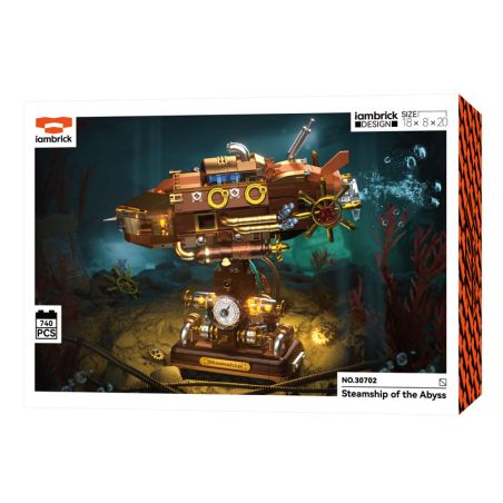 IAMBRICK 30702 DEEP SEA STEAMBOAT bộ đồ chơi xếp lắp ráp ghép mô hình STEAMSHIP OF THE ABYSS 740 khối