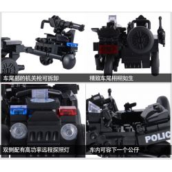 WOMA C0512B 0512B Xếp hình kiểu  SWAT SPECIAL FORCE SWAT 3 In 1 Sidecar Mô Tô 3 Bánh Lính đặc Nhiệm 143 khối