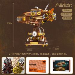 IAMBRICK 30702 DEEP SEA STEAMBOAT bộ đồ chơi xếp lắp ráp ghép mô hình STEAMSHIP OF THE ABYSS 740 khối