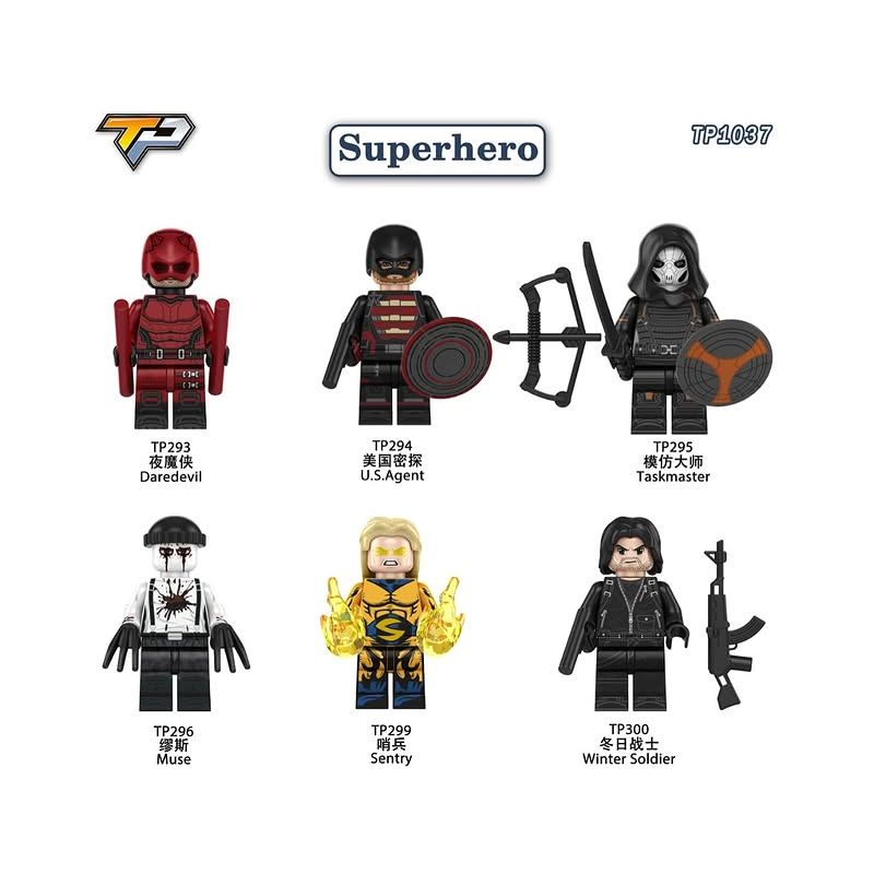TP 1037 293 294 295 296 299 300 SUPERHEROES 6 MÔ HÌNH bộ đồ chơi xếp lắp ráp ghép mô hình Super Heroes Siêu Nhân Anh Hùng