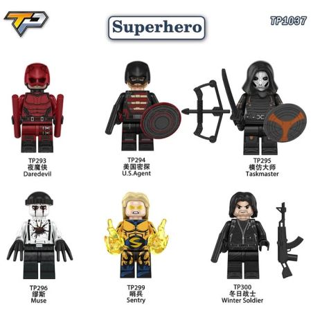 TP 1037 293 294 295 296 299 300 SUPERHEROES 6 MÔ HÌNH bộ đồ chơi xếp lắp ráp ghép mô hình Super Heroes Siêu Nhân Anh Hùng