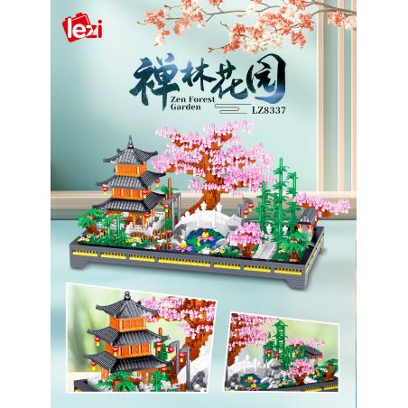 LEZI CREATION LZ8337 8337 VƯỜN RỪNG ZEN bộ đồ chơi xếp lắp ráp ghép mô hình Arts & Crafts ZEN FOREST GARDEN 2805 khối