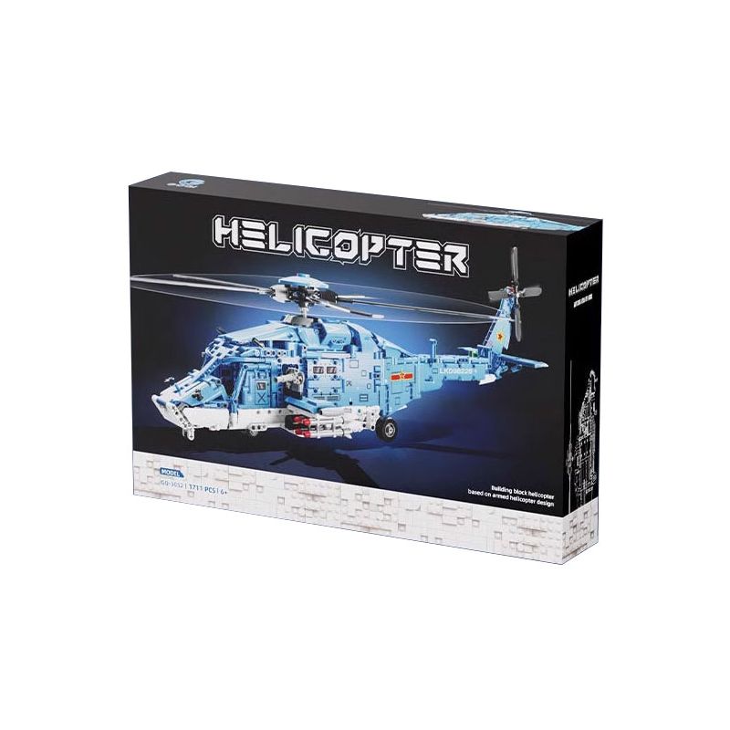 GOQI GQ-3052 3052 GQ3052 MÁY BAY TRỰC THĂNG VŨ TRANG bộ đồ chơi xếp lắp ráp ghép mô hình Technic HELICOPTER Kỹ Thuật Công Nghệ Cao Mô Hình Phương Tiện 1711 khối
