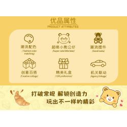 KAIDO KD99049 99049 KEM GẤU CROISSANT bộ đồ chơi xếp lắp ráp ghép mô hình