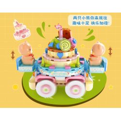 KAIDO KD99050 99050 GẤU KEM BÁNH LỚP bộ đồ chơi xếp lắp ráp ghép mô hình