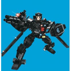 WOMA C0537 0537 Xếp hình kiểu  SWAT SPECIAL FORCE SWAT Helicopter Robot Fighter Robot Trực Thăng 2 Trong 1 Đội Đặc Nhiệm Mỹ 773 khối