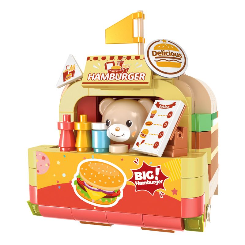 KAIDO KD99052 99052 GẤU HAMBURGER bộ đồ chơi xếp lắp ráp ghép mô hình