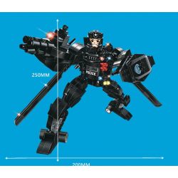 WOMA C0537 0537 Xếp hình kiểu  SWAT SPECIAL FORCE SWAT Helicopter Robot Fighter Robot Trực Thăng 2 Trong 1 Đội Đặc Nhiệm Mỹ 773 khối